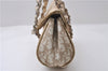 Auth Christian Dior Trotter Romantic Ribbon Hand Bag PVC Leather Beige 1502D