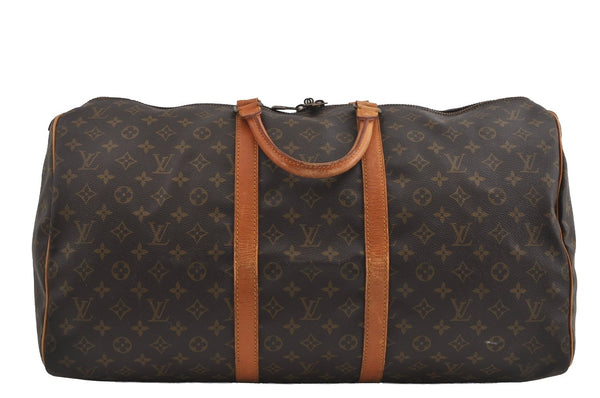 Authentic Louis Vuitton Monogram Keepall 55 Travel Boston Bag M41424 LV 1503I