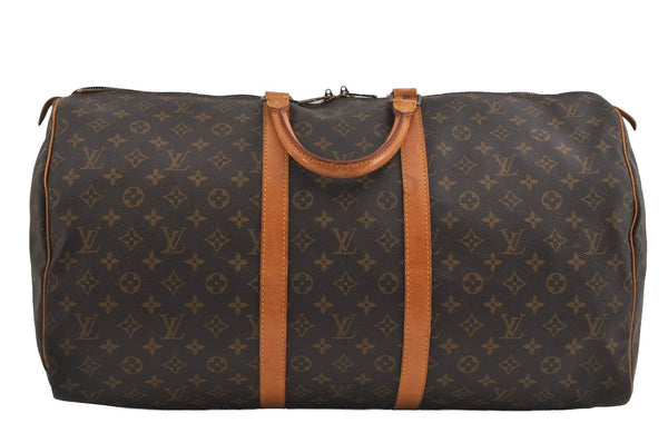 Authentic Louis Vuitton Monogram Keepall 55 Travel Boston Bag M41424 LV 1504I