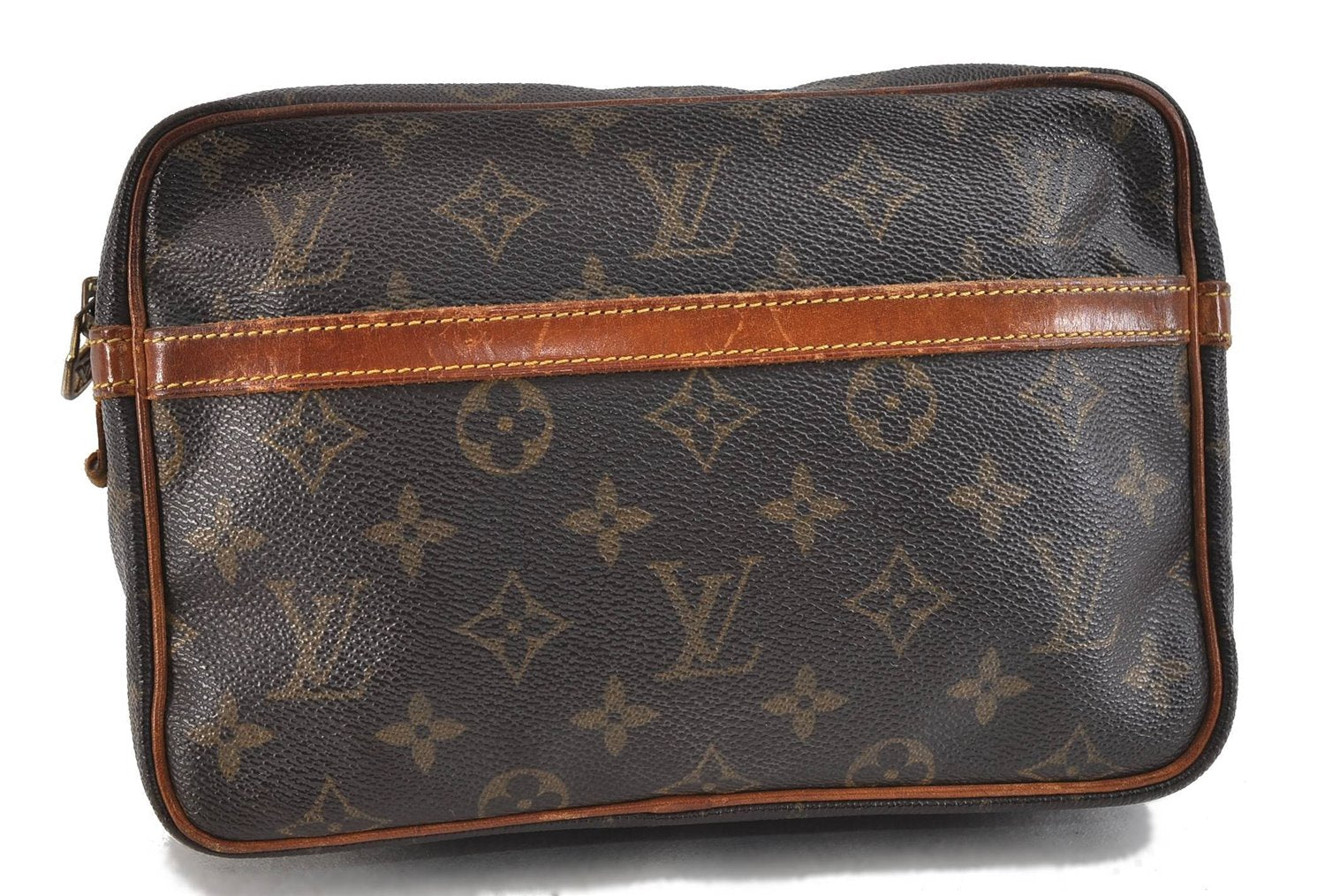 Authentic Louis Vuitton Monogram Compiegne 23 Clutch Hand Bag M51847 LV 1512D