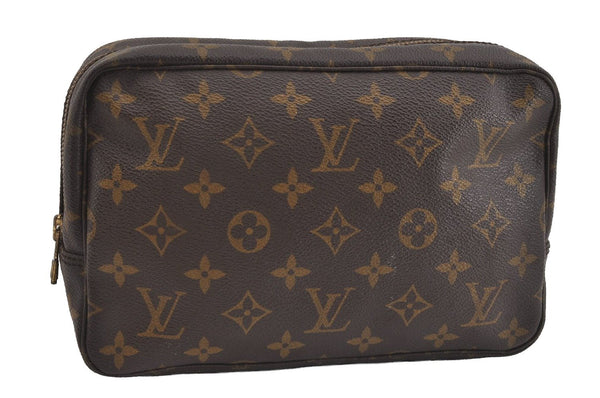 Auth Louis Vuitton Monogram Trousse Toilette 23 Clutch Hand Bag M47524 LV 1512I