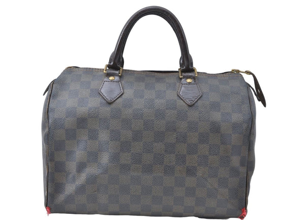Authentic Louis Vuitton Damier Speedy 30 Hand Boston Bag N41364 LV Junk 1513B