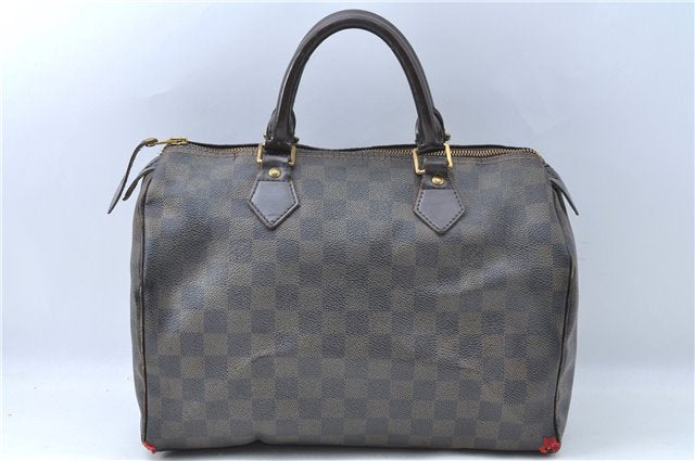 Authentic Louis Vuitton Damier Speedy 30 Hand Boston Bag N41364 LV Junk 1513B