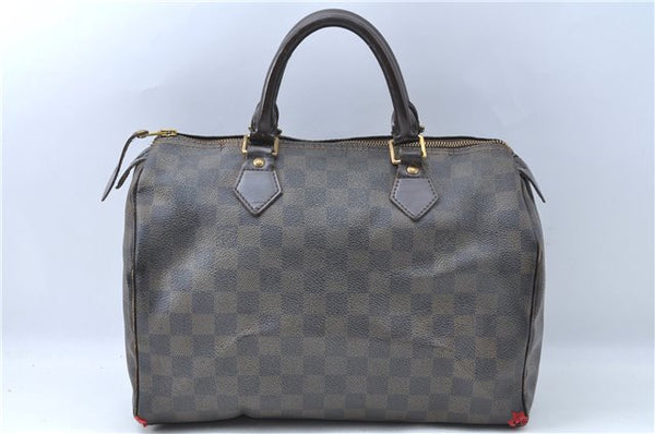 Authentic Louis Vuitton Damier Speedy 30 Hand Boston Bag N41364 LV Junk 1513B