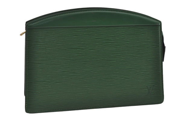 Authentic Louis Vuitton Epi Trousse Crete Clutch Bag Green M48407 LV Junk 1513I