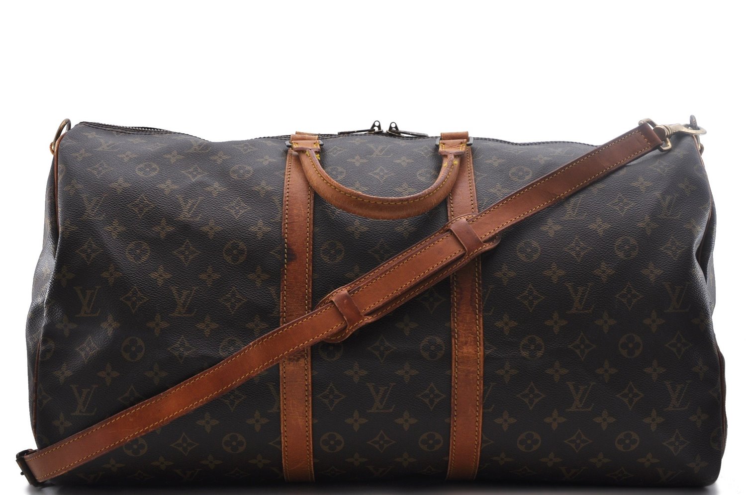 Auth Louis Vuitton Monogram Keepall Bandouliere 55 Boston Bag M41414 LV 1514D