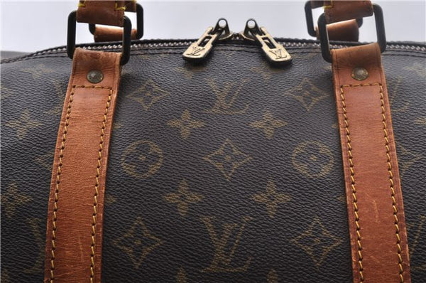 Auth Louis Vuitton Monogram Keepall Bandouliere 55 Boston Bag M41414 LV 1514D