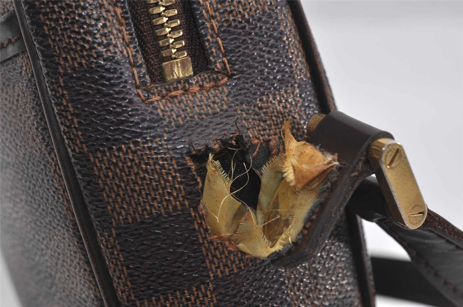 Authentic Louis Vuitton Damier Ipanema PM Shoulder Cross Bag N51294 Junk 1514I