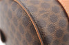 Authentic CELINE Macadam Blason Pattern Hand Bag PVC Leather Brown 1515F