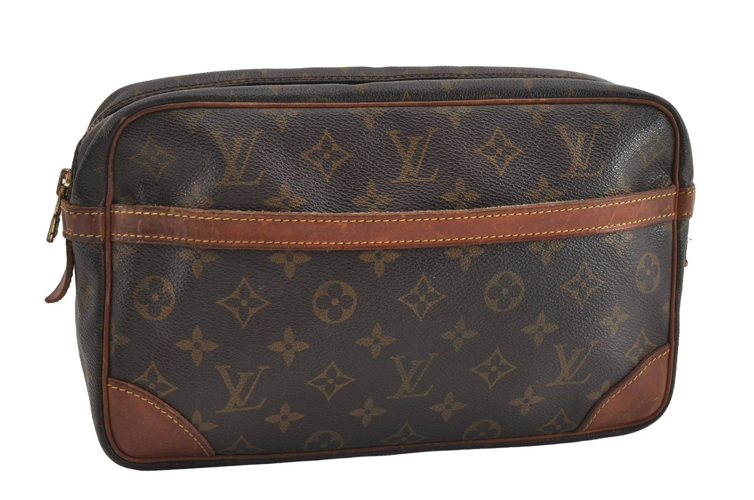 Authentic Louis Vuitton Monogram Compiegne 28 Clutch Hand Bag M51845 LV 1515I