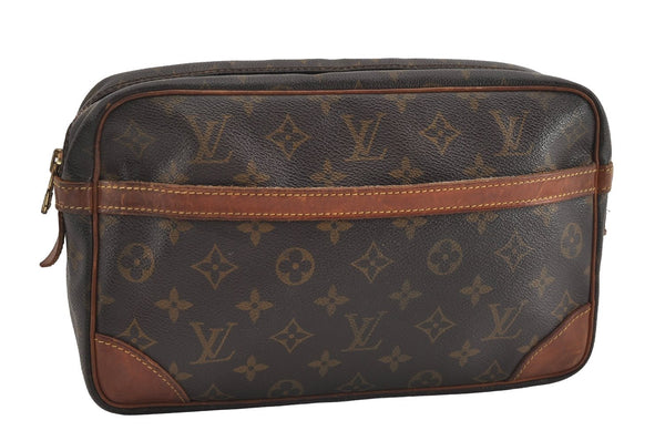 Authentic Louis Vuitton Monogram Compiegne 28 Clutch Hand Bag M51845 LV 1515I