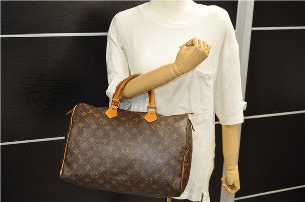 Authentic Louis Vuitton Monogram Speedy 35 Hand Bag M41524 LV 1516D