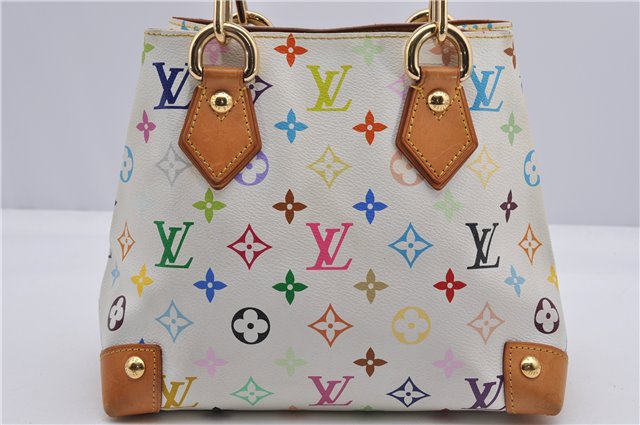 Auth Louis Vuitton Monogram Multicolor Audra Tote Hand Bag White M40047 LV 1517F