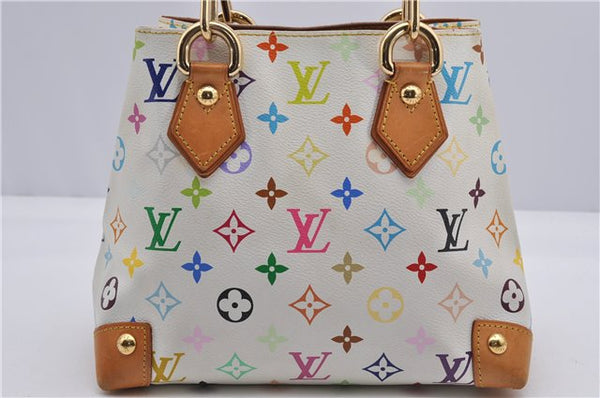 Auth Louis Vuitton Monogram Multicolor Audra Tote Hand Bag White M40047 LV 1517F
