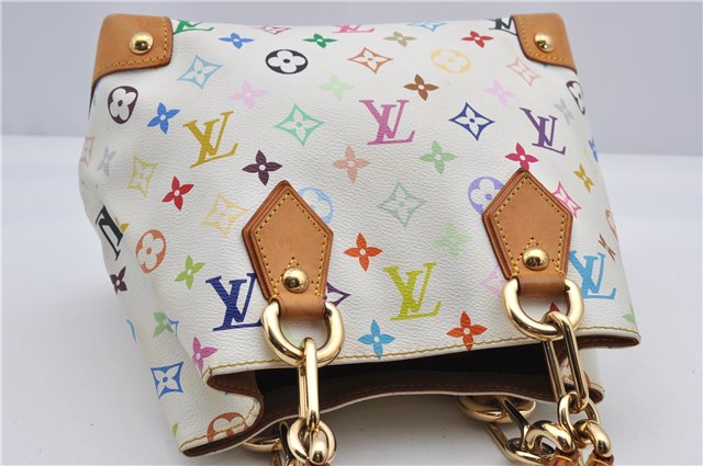 Auth Louis Vuitton Monogram Multicolor Audra Tote Hand Bag White M40047 LV 1517F