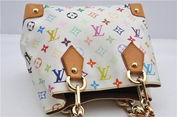 Auth Louis Vuitton Monogram Multicolor Audra Tote Hand Bag White M40047 LV 1517F