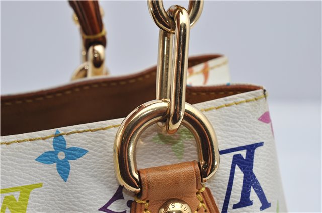 Auth Louis Vuitton Monogram Multicolor Audra Tote Hand Bag White M40047 LV 1517F