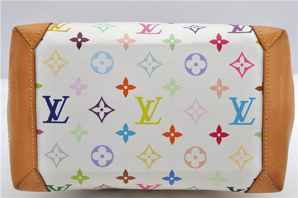 Auth Louis Vuitton Monogram Multicolor Audra Tote Hand Bag White M40047 LV 1517F