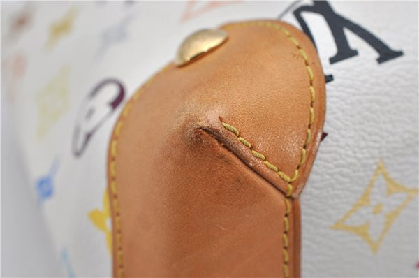 Auth Louis Vuitton Monogram Multicolor Audra Tote Hand Bag White M40047 LV 1517F