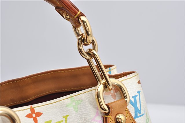 Auth Louis Vuitton Monogram Multicolor Audra Tote Hand Bag White M40047 LV 1517F