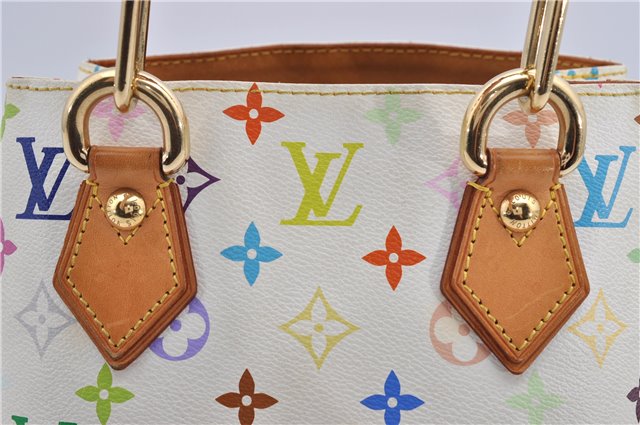 Auth Louis Vuitton Monogram Multicolor Audra Tote Hand Bag White M40047 LV 1517F