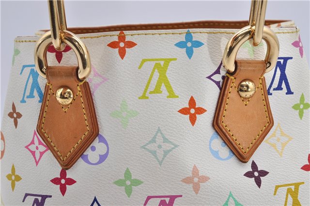 Auth Louis Vuitton Monogram Multicolor Audra Tote Hand Bag White M40047 LV 1517F