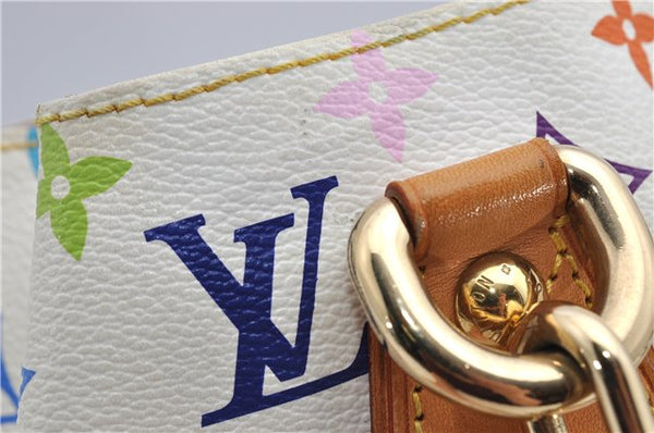 Auth Louis Vuitton Monogram Multicolor Audra Tote Hand Bag White M40047 LV 1517F