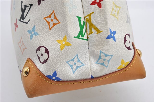 Auth Louis Vuitton Monogram Multicolor Audra Tote Hand Bag White M40047 LV 1517F