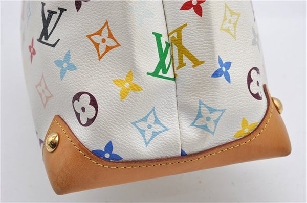 Auth Louis Vuitton Monogram Multicolor Audra Tote Hand Bag White M40047 LV 1517F