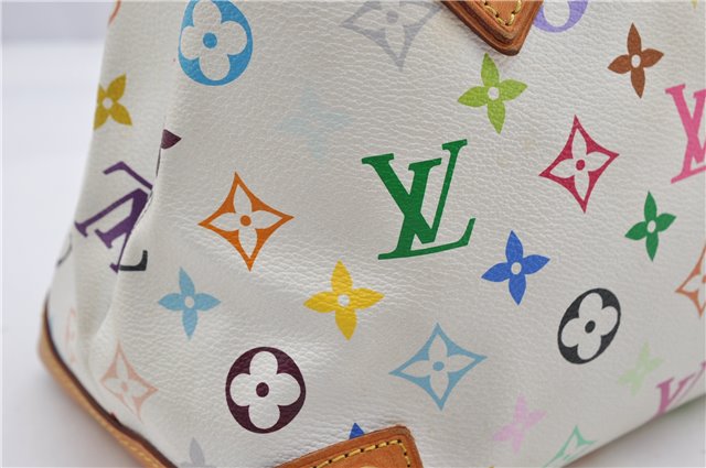 Auth Louis Vuitton Monogram Multicolor Audra Tote Hand Bag White M40047 LV 1517F
