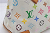 Auth Louis Vuitton Monogram Multicolor Audra Tote Hand Bag White M40047 LV 1517F