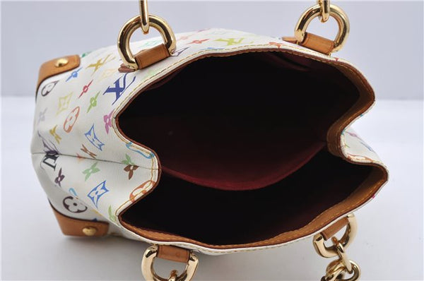 Auth Louis Vuitton Monogram Multicolor Audra Tote Hand Bag White M40047 LV 1517F