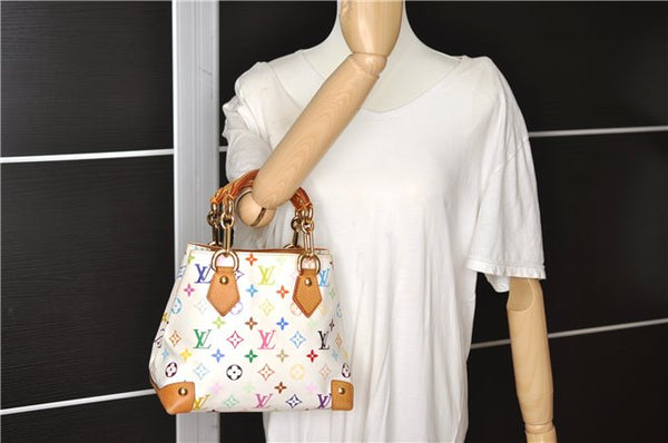 Auth Louis Vuitton Monogram Multicolor Audra Tote Hand Bag White M40047 LV 1517F