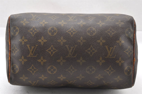 Authentic Louis Vuitton Monogram Speedy 25 Boston Hand Bag M41528 LV 1517I