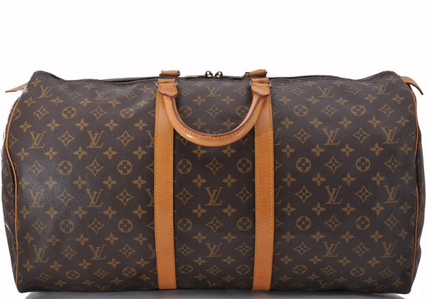 Authentic Louis Vuitton Monogram Keepall 55 Travel Boston Bag M41424 LV 1519F