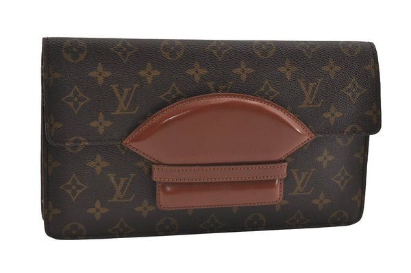 Authentic Louis Vuitton Monogram Chaillot Clutch Bag M51788 LV 1520I