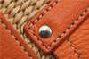 Authentic PRADA Raffia Leather Shoulder Tote Bag Orange 1529D