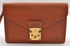 Auth Louis Vuitton Epi Pochette Sellier Dragonne Clutch Bag M52618 Brown 1529I