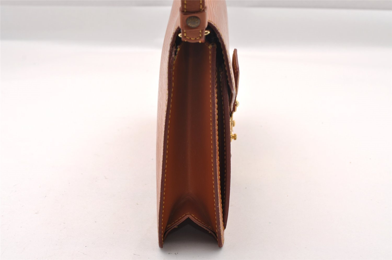 Auth Louis Vuitton Epi Pochette Sellier Dragonne Clutch Bag M52618 Brown 1529I