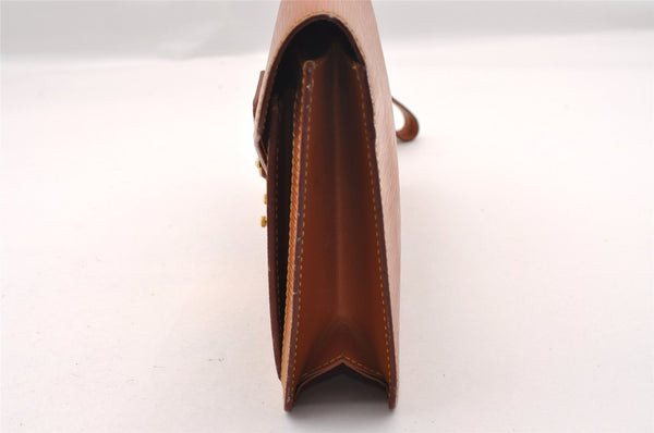 Auth Louis Vuitton Epi Pochette Sellier Dragonne Clutch Bag M52618 Brown 1529I