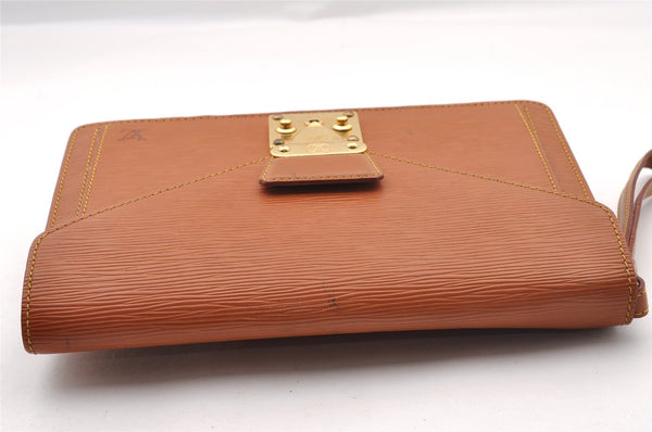 Auth Louis Vuitton Epi Pochette Sellier Dragonne Clutch Bag M52618 Brown 1529I