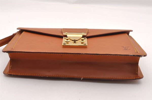 Auth Louis Vuitton Epi Pochette Sellier Dragonne Clutch Bag M52618 Brown 1529I
