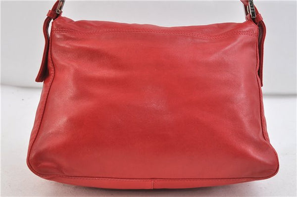 Authentic FENDI Mamma Baguette Shoulder Hand Bag Purse Leather Red 1532D