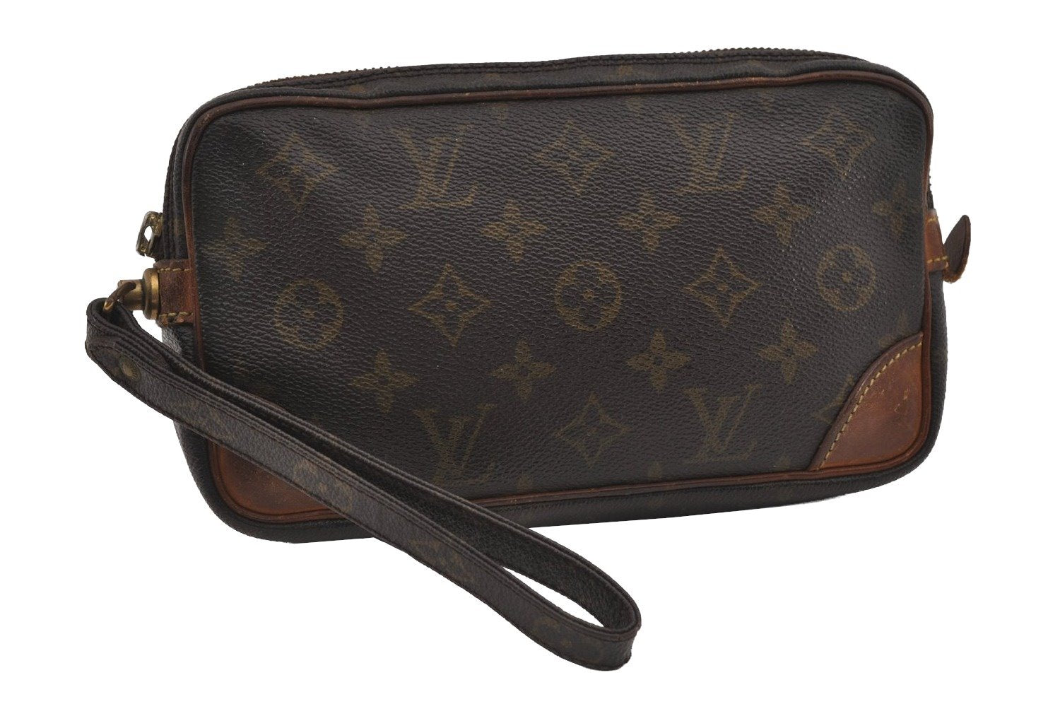 Authentic Louis Vuitton Monogram Marly Dragonne PM M51827 Clutch Bag Junk 1533I