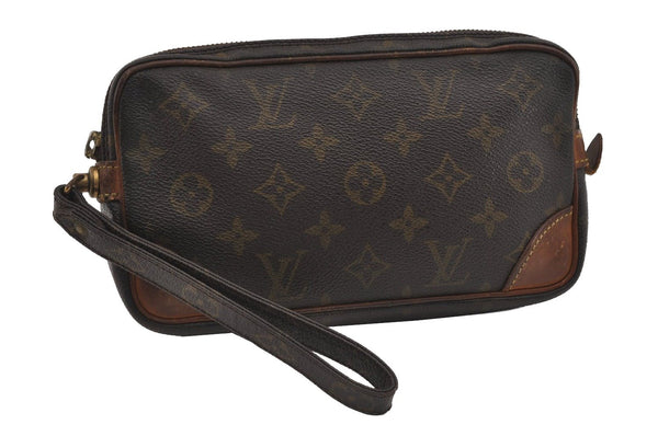 Authentic Louis Vuitton Monogram Marly Dragonne PM M51827 Clutch Bag Junk 1533I