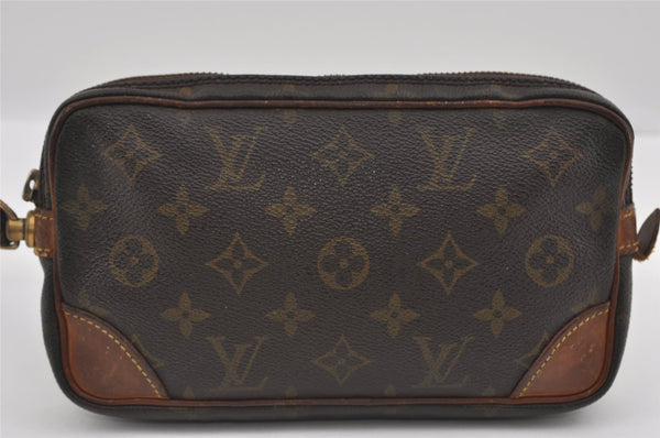 Authentic Louis Vuitton Monogram Marly Dragonne PM M51827 Clutch Bag Junk 1533I