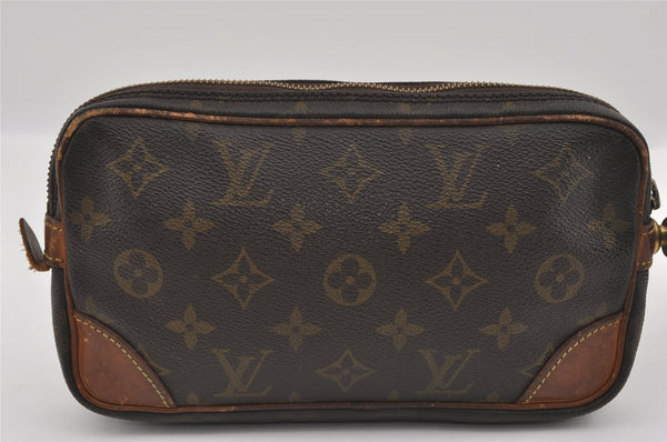 Authentic Louis Vuitton Monogram Marly Dragonne PM M51827 Clutch Bag Junk 1533I