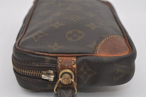 Authentic Louis Vuitton Monogram Marly Dragonne PM M51827 Clutch Bag Junk 1533I