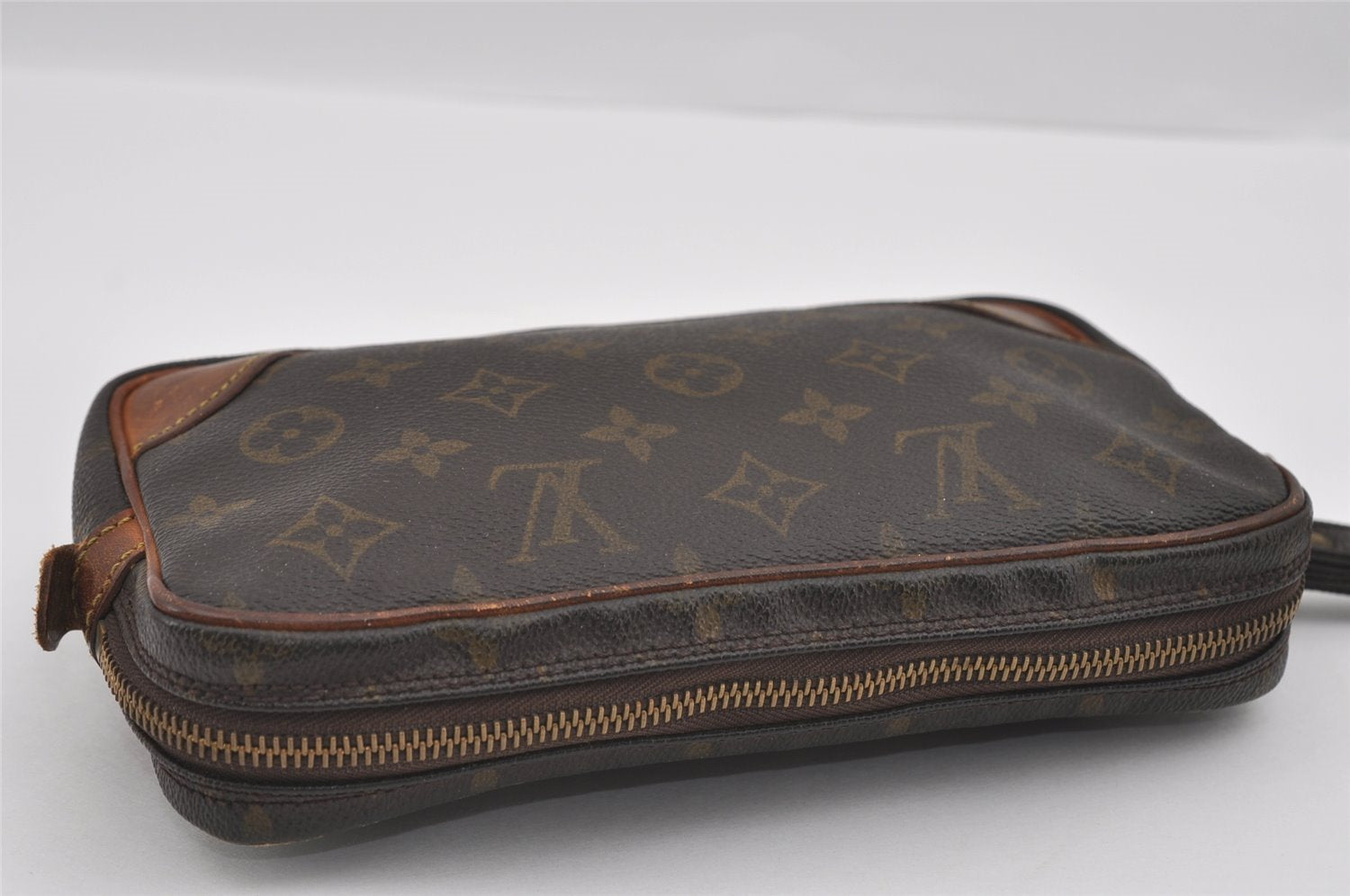 Authentic Louis Vuitton Monogram Marly Dragonne PM M51827 Clutch Bag Junk 1533I