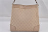 Authentic GUCCI Vintage Shoulder Bag Purse GG Canvas Leather 33900 Beige 1535F